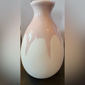 Isaac Mizrahi Pink and Cream Ceramic Vase